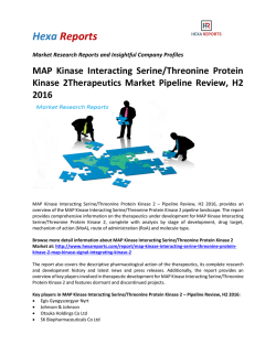 MAP Kinase Interacting SerineThreonine Protein Kinase 2Therapeutics Market Pipeline Review, H2 2016