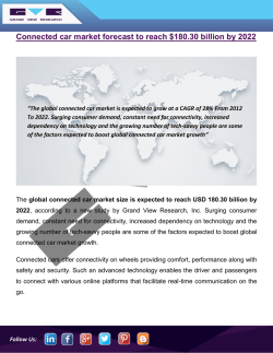 Connected Car Market To Witness Growth Owing To Rising Demand In Automobile Manufacturing Industry Till 2022: Grand View Research, Inc.