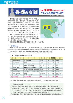 香港経済を語る上で欠かせないのは、中国人 財閥の存在です。香港では