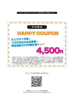 平日限定 HAPPY COUPON 4500円