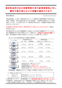 東京料金所付近の時間帯割引待ち駐停車車両に対し 警告や割引停止