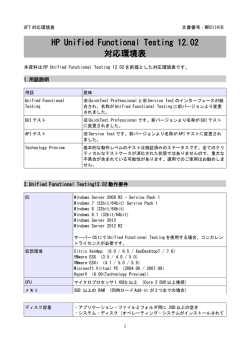 HP Unified Functional Testing 12.02 対応環境表