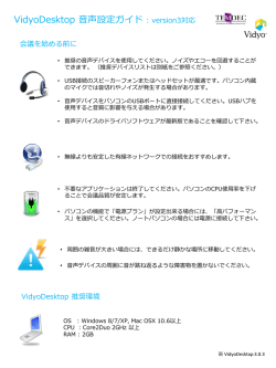 Vidyo Desktop 音声設定ガイド
