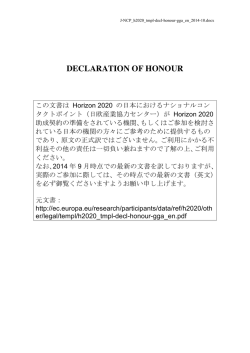 Declaration of Honour（参考和訳）
