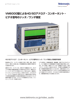 VM6000型によるHD/SDアナログ・コンポーネント・ ビデオ信号のジッタ