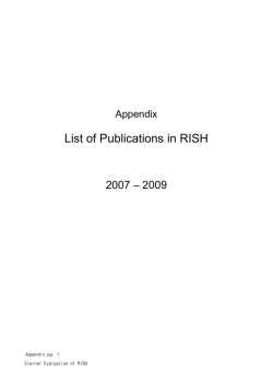 List of Publications in RISH