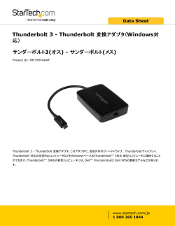 Thunderbolt 3 - Thunderbolt 変換アダプタ（Windows対 応） サンダー