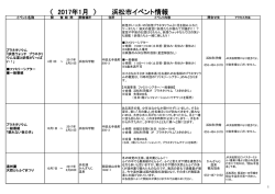 〈 2017年1月 〉 浜松市イベント情報