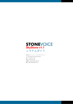 SkyStone v1.1 システムガイド - 株式会社コミュニケーションビジネス