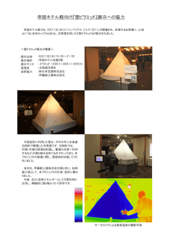 帝国ホテル殿向け『雪ピラミッド』展示への協力