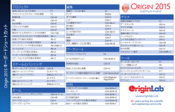 Origin 9 Keyboard Shortcuts Origin 2015 キ ー ボ ー ド シ