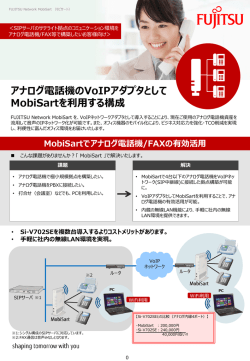 アナログ電話機のVoIPアダプタとして MobiSartを利用する構成