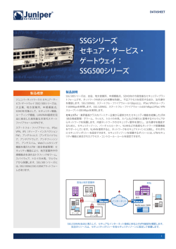 SSGシリーズ セキュア・サービス・ ゲートウェイ： SSG500シリーズ