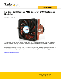 1U Dual Ball Bearing AMD Opteron CPU Cooler and