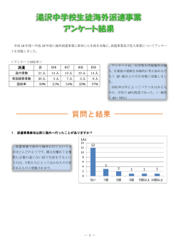 湯沢中学校生徒海外派遣事業アンケート結果 （PDF：894KB）