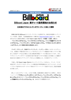 Billboard Japan 新チャート提供開始のお知らせ