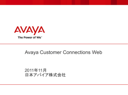 Avaya Customer Connections Web