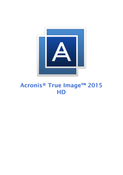 Acronis True image HD 2015 ソフトウェアマニュアルの