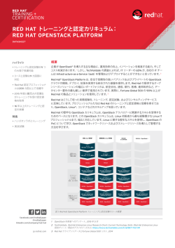 RED HAT トレーニングと認定カリキュラム： RED HAT OPENSTACK