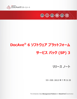 DocAve 6 ソフトウェア プラットフォーム SP3