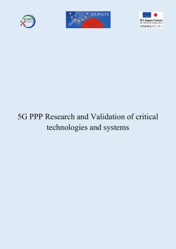 5G PPP Research and Validation of critical technologies