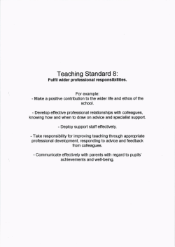 Teaching Standard 8 - University Of Worcester