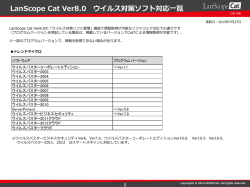 LanScope Cat Ver8.0 ウイルス対策ソフト対応一覧