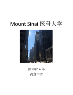 Mount Sinai医科大学レポート