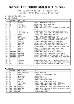 A-D 正解とスクリプト - J.TEST実用日本語検定