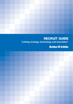 RECRUIT GUIDE - Arthur D. Little Japan, Inc.