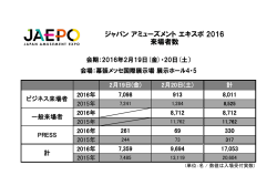 ジャパン アミューズメント エキスポ 2016 来場者数