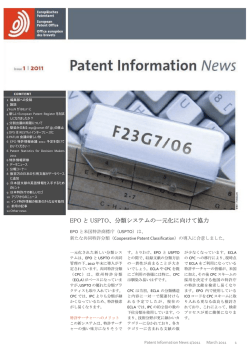 Patent Information News 1/2011 （2011年03月発行）