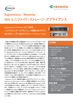 Supermicro - Nexenta SDS ユニファイド・ストレージ・アプライアンス