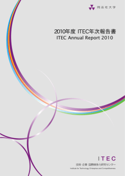 2010年度 ITEC年次報告書 - Institute for Technology, Enterprise and