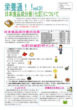 日本食品成分表（七訂）について