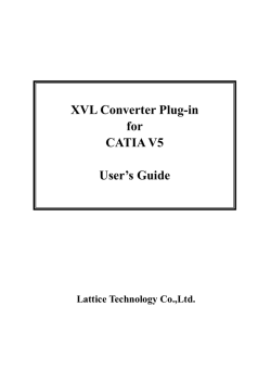 XVL Converter Plug-in for CATIAV5 User`s Guide