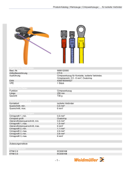 Produkt-Katalog | Werkzeuge | Crimpwerkzeuge | für isolierte