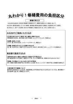 東京都小笠原住宅の住まいのしおり修繕費用区分編（PDF）