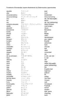 Fonetische Woordenlijst Japans-Nederlands bij Oefenmodule