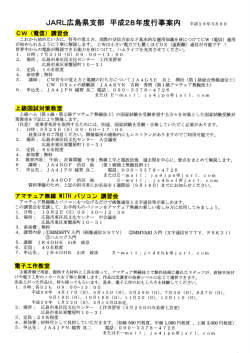 Page 1 JARL広島県支部 平成28年度行事案内 平成28年5月8日 CW