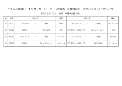 こくみん共済U―12サッカーリーグin北海道 札幌地区リーグ2016（L