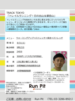 エアラン東京コラボ練習会 「目指せ！サブ4＆サブ3．45」 Run Pit （TEL