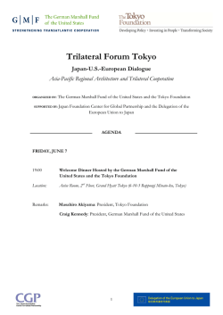 Trilateral Forum Tokyo - The German Marshall Fund of the United States