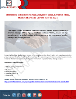 Immersive Simulator Market Analysis of Sales, Revenue, Price, Market Share and Growth Rate to 2021