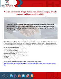 Medical Suspension Bridge Market Size, Share, Emerging Trends, Analysis and Forecasts 2016-2021