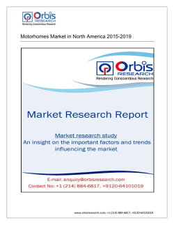Motorhomes Market in North America to grow at a CAGR of 16.16% by 2019