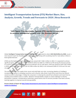 Intelligent Transportation System Market Insights, 2020: Hexa Research