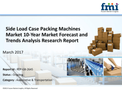 Research Offers 10-Year Forecast on Side Load Case Packing Machines Market