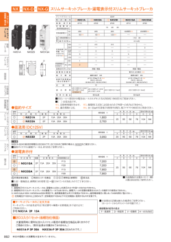 NX・NX-D・NX-G スリムサーキットブレーカ・漏電表示付スリムサーキット