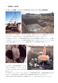 1．地盤調査と土質試験 (1) ボーリング調査，テストピット内でのブロック